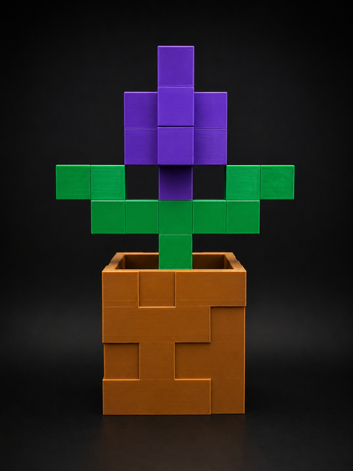 3D Printed Minecraft flowers